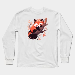 Red panda sleeping in a tree Long Sleeve T-Shirt